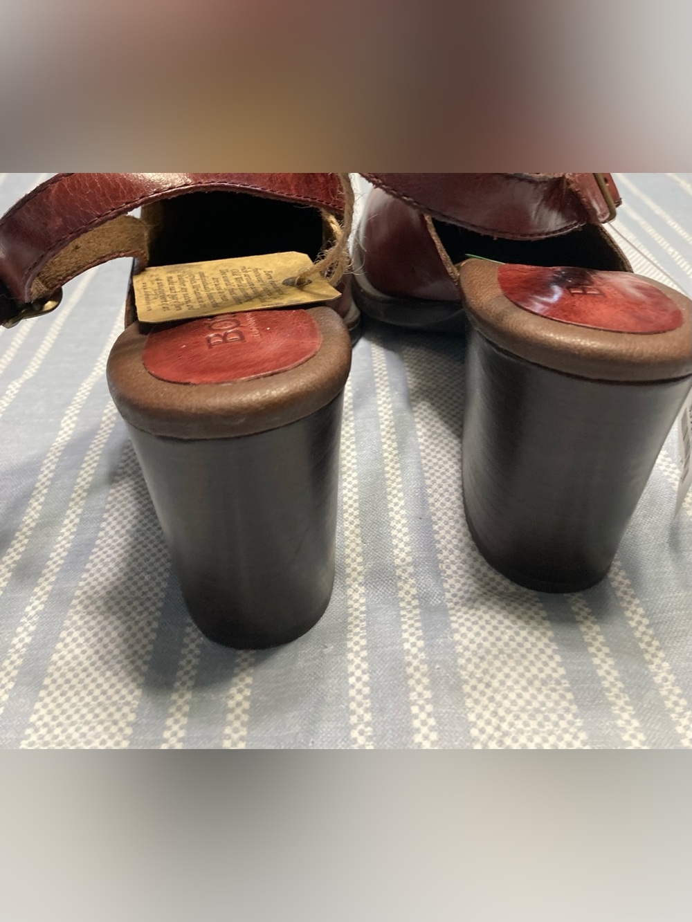 NWT Born burgundy leather heeled clogs. - Picture 4 of 5